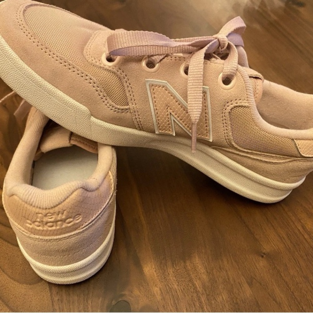 New Balance Blush Pink Suede & Mesh Low-Top Sneaker